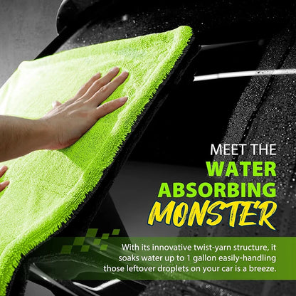 1400GSM Heavy Duty Car Drying Towel — 60x120cm Oversized Double-Sided Super Absorbent Scratch-Free Cleaning Cloth