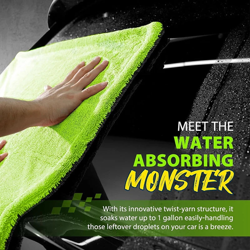 1400GSM Heavy Duty Microfiber Car Drying Towel 60x120cm – Oversized Super Absorbent Double-Sided Ultra Soft Scratch-Free Cleaning Cloth