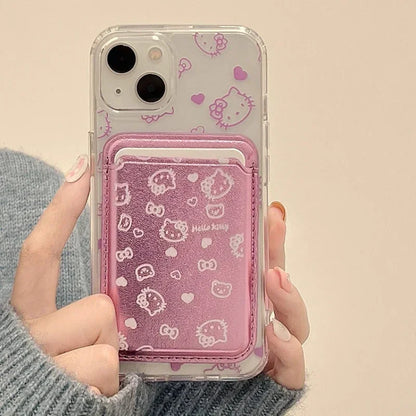 Hello Kitty MagSafe Wallet Case for iPhone 12–16 Pro Max – Cute Sanrio Magnetic Holder with Wireless Charging & Hard Cover
