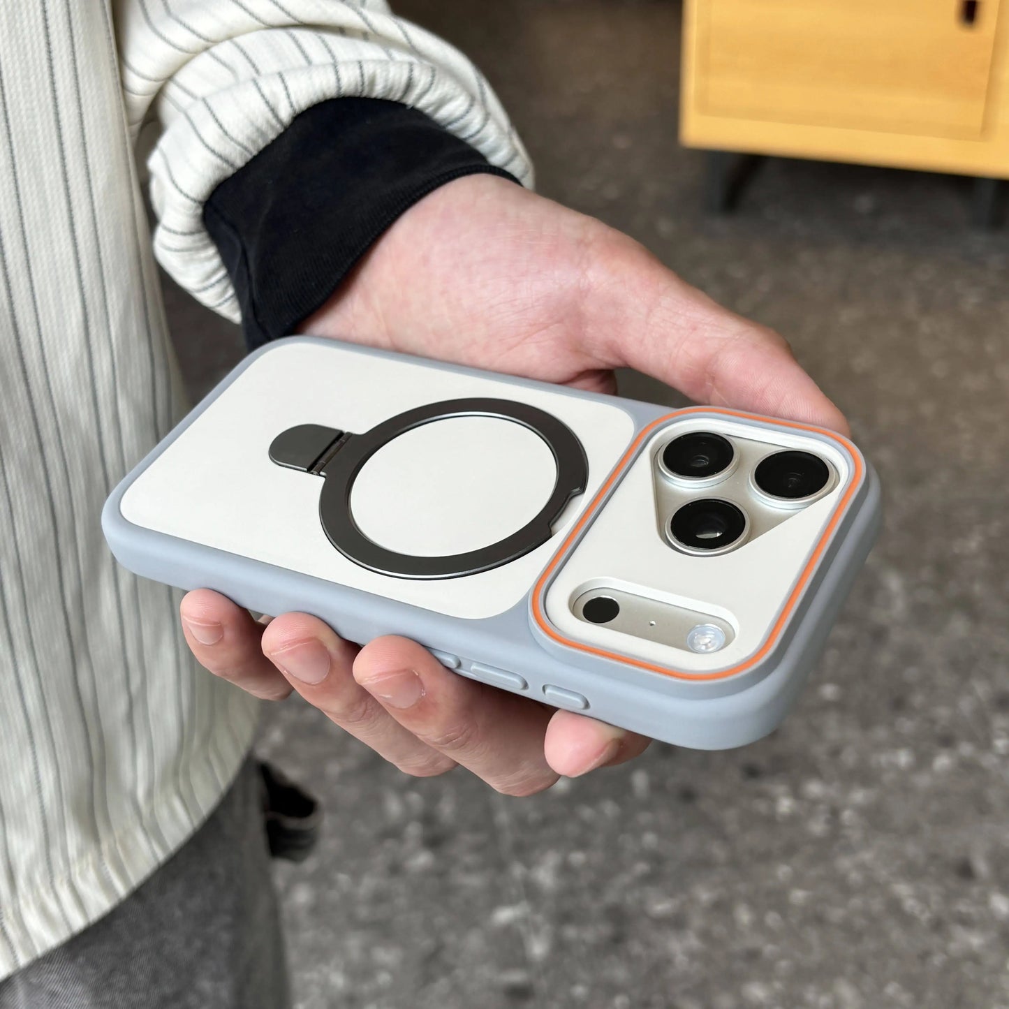 Shockproof MagSafe iPhone Case - Matte Armor Cover with Kickstand Holder