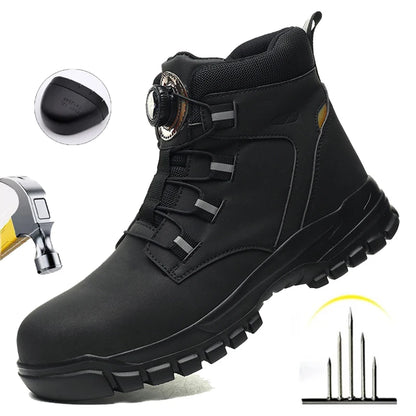 Men’s Waterproof Steel Toe Safety Boots – Indestructible Work Shoes, Anti-Smash & Stab-Resistant Biker Boots