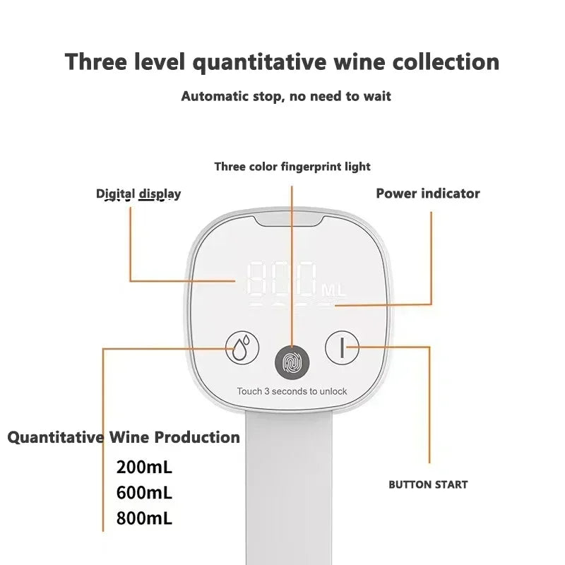 Smart Quantitative Alcohol Dispenser - High-End Adjustable Whiskey and Liquor Pump, Foldable Wine Decanter