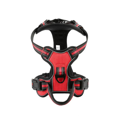 Adjustable No-Pull Reflective Dog Harness – Soft, Breathable Nylon Vest with Leash for Small & Large Dogs