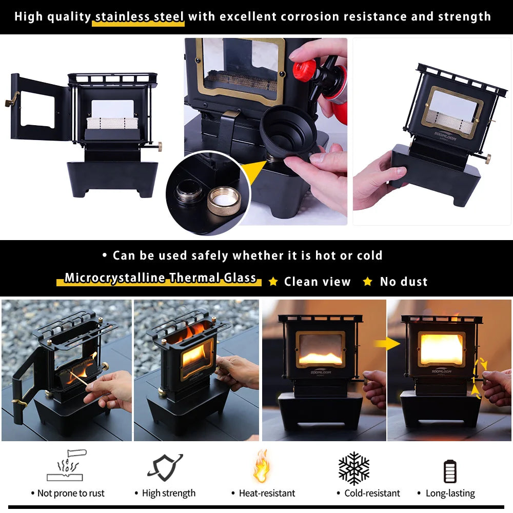 Soomloom Retro Firedance Oil Lamp Stove - Portable Outdoor Camping Lantern, Multi-Purpose Burner & Ambient Light for Camping Supplies