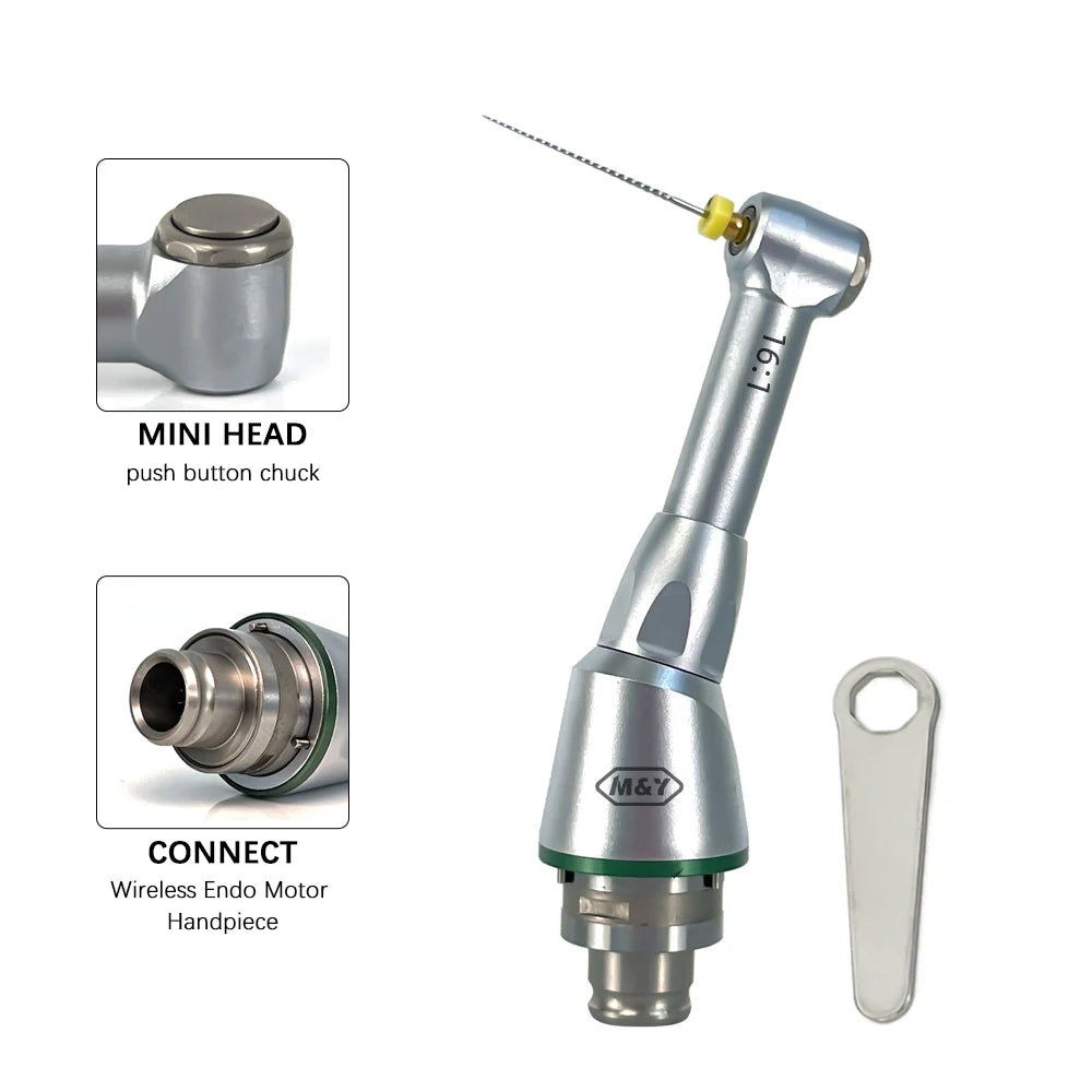 Dental Endodontics 16:1 Mini Head Contra Angle Handpiece – Replacement Head for Wireless Endo Motor