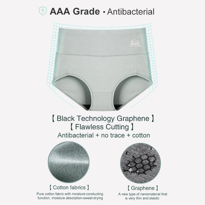 5-Pack Women’s High Waist Cotton Underwear – Tummy Control & Butt Lift, Breathable Antibacterial Comfort, No Ride-Up
