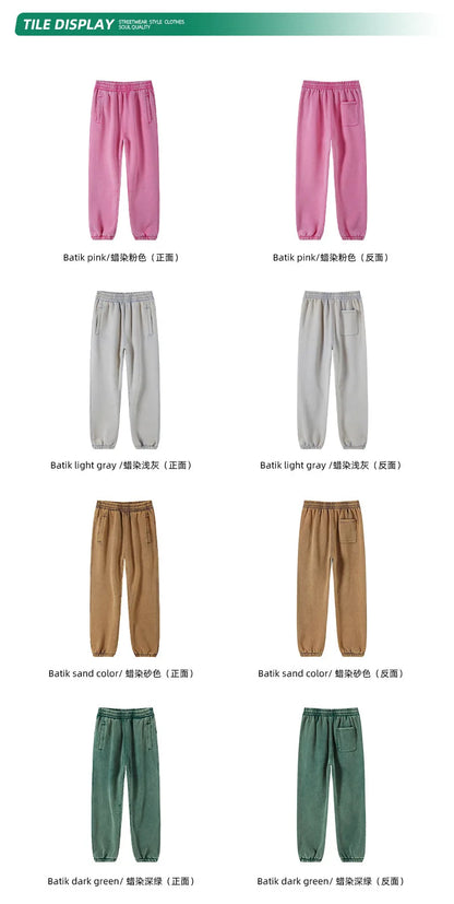 Batik Pattern Fleece Sweatpants – Cozy Casual Warm Pants