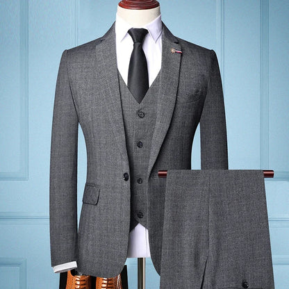 Traje de Hombre Elegante – 3-Piece Slim Fit Suit (Blazer + Vest + Pants) | Men’s Business & Wedding Suit 6XL