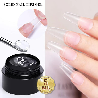 BORN PRETTY 15ml Clear Non-Stick Hand Extension Gel - 3D Shaping Nail Art, Milky Jelly Hard Gel for Fake Nails