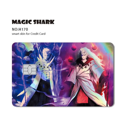 2025 Naruto Anime Holographic Laser Sticker – Shiny Film Card Skin Cover for Debit & Credit Cards