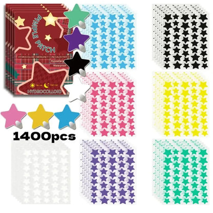 40PCS Star Acne Patches - Multicolor Ultra-Thin Pimple & Blemish Concealer Stickers