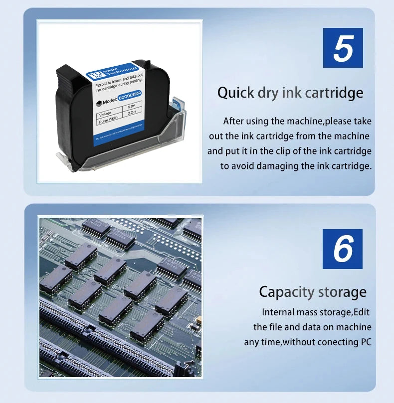 DCODE 1755PLUS Portable Handheld Inkjet Printer – 12.7mm Text, QR, Barcode, Logo & Date Printing Machine