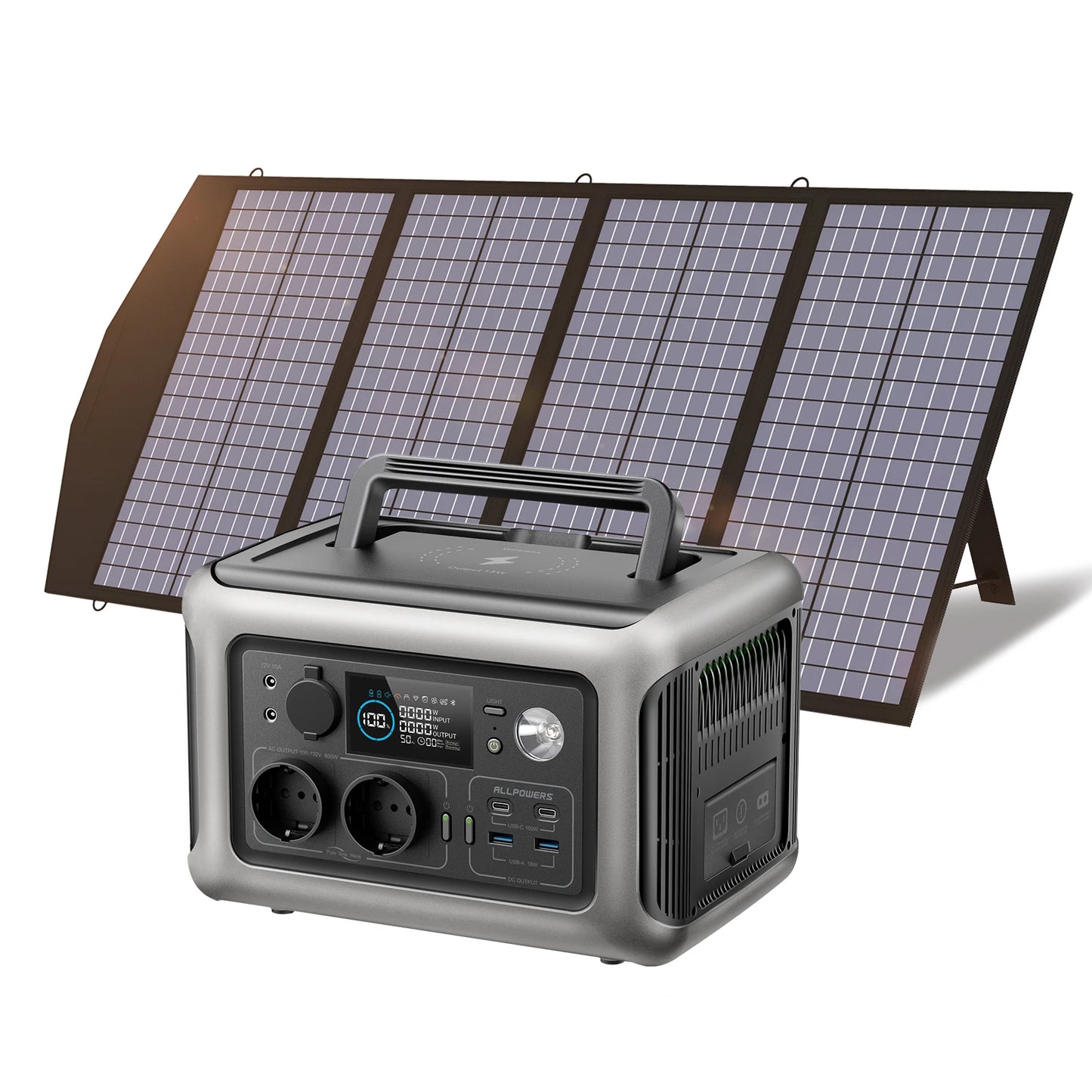 ALLPOWERS R600 Solar Generator - 600W, 299Wh LiFePO4 Portable Power Station with Optional Solar Panel and Solar Charger for Camping