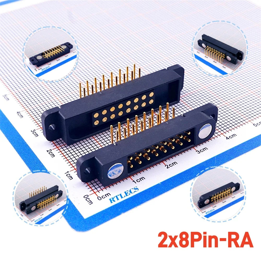 Magnetic Pogo Pin Connector - 2A Spring Loaded Male Female 2.54mm DC Power Socket, 8/10/12/14/16/20 Position Contacts, 1/3/5 Pairs