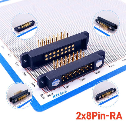 Magnetic Pogo Pin Connector - 2A Spring Loaded Male Female 2.54mm DC Power Socket, 8/10/12/14/16/20 Position Contacts, 1/3/5 Pairs