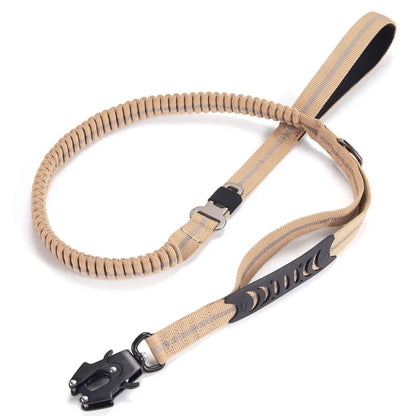 Reflective Shock Absorbing Bungee Dog Leash with Car Seatbelt – Heavy Duty No-Pull Leash for Large Dogs