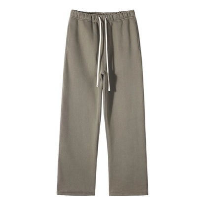 Straight-Lined Solid Color Cashmere Sweatpants – Soft Cozy Lounge Pants