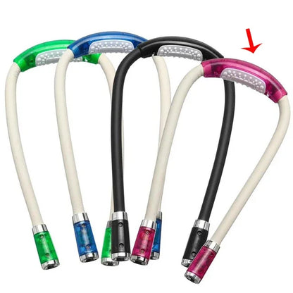 Hands-Free LED Neck Reading Light - Adjustable 360° Flexible Lamp for Reading & Crocheting