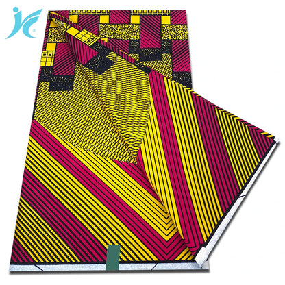 Classic African Wax Fabric - 100% Cotton Soft Ankara Pagne for Women's Dresses