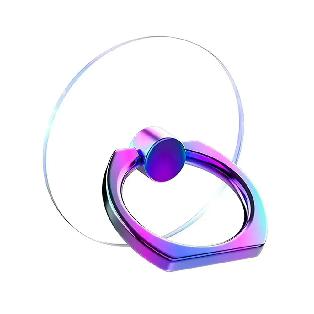 Transparent 360° Rotating Phone Holder Stand - Clear Finger Grip Mount with Adjustable Kickstand for Mobile Devices