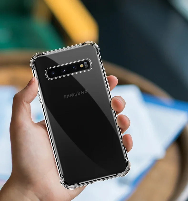 Luxury Transparent Silicone Case for Samsung Galaxy S25/S24/S20 FE/S10/S9/S8 Plus/S10E/Note 8/9/10 Lite – Soft Shockproof Protection