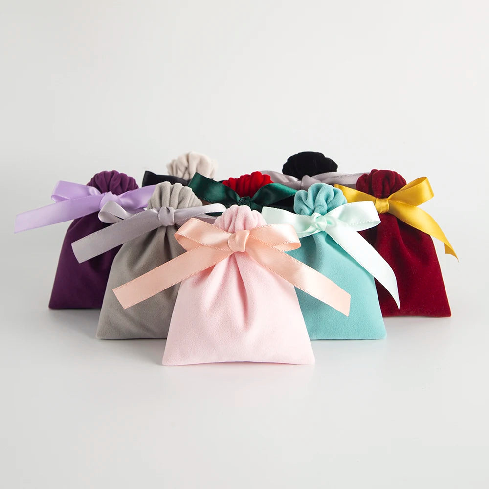 10PCS Purple Velvet Drawstring Bags — Jewelry Gift & Candy Storage Pouches