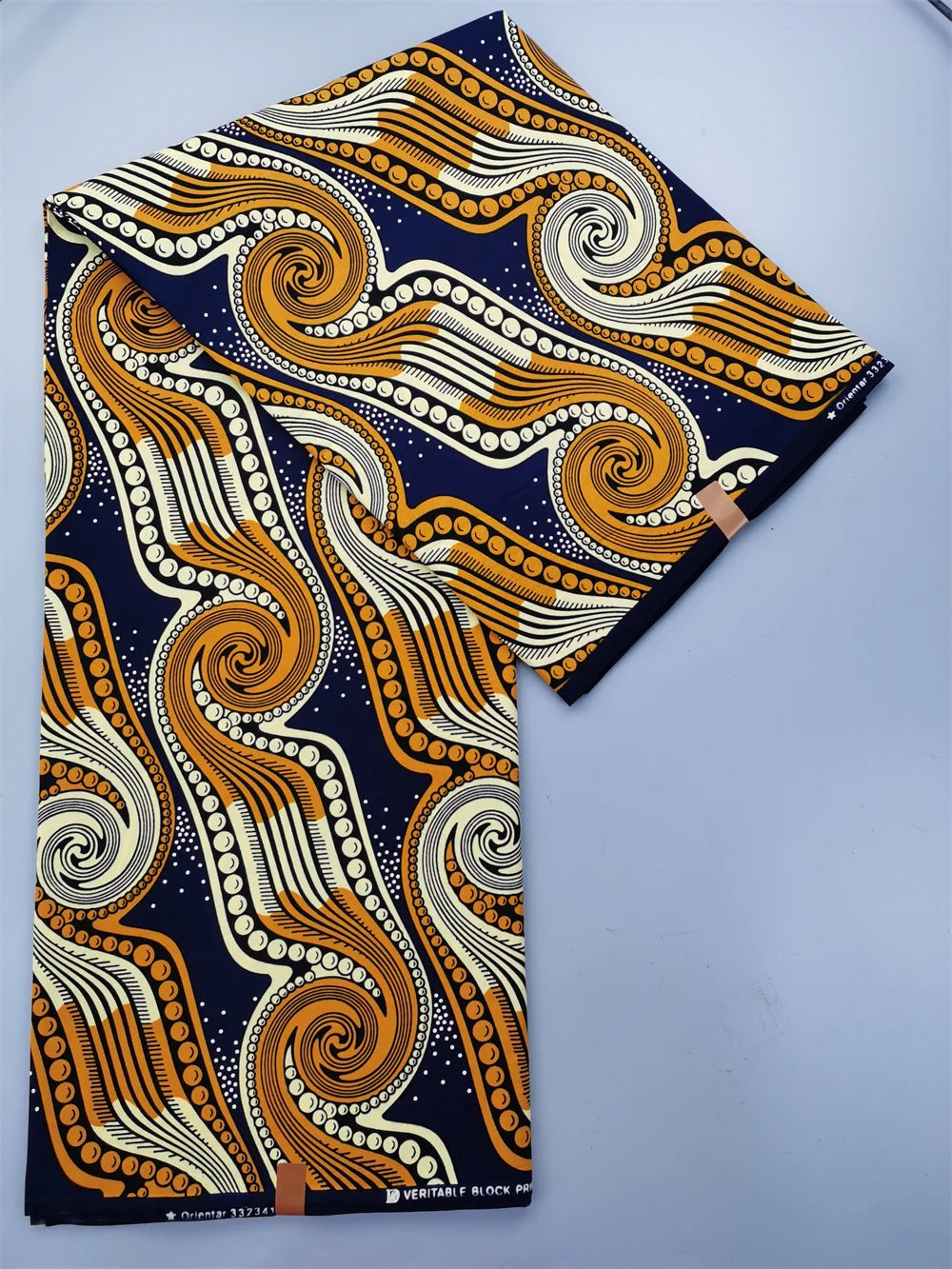 African Ankara Wax Print Fabric - 100% Cotton Nigerian Designer Pagne for Sewing & DIY Party Dresses
