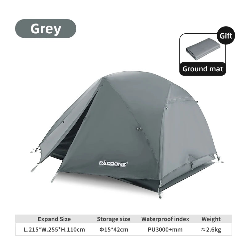 PACOONE Ultralight 20D Nylon Camping Tent – Portable Waterproof Backpacking, Cycling, Hiking, Travel & Beach Tent