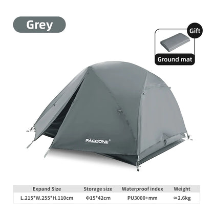 PACOONE Ultralight 20D Nylon Camping Tent – Portable Waterproof Backpacking, Cycling, Hiking, Travel & Beach Tent