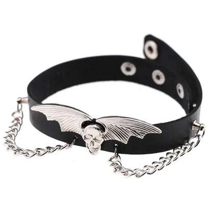 Harajuku Gothic Spike Rivet Star Choker Necklace – Black Bowknot PU Lace Leather Y2K Hip Hop Rock Jewelry for Girls