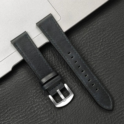 Leather Watch Strap 20mm/22mm - Vintage Replacement Band for Samsung Galaxy Watch 7/6/5/4 and Xiaomi Redmi Watch 3 Lite/Active