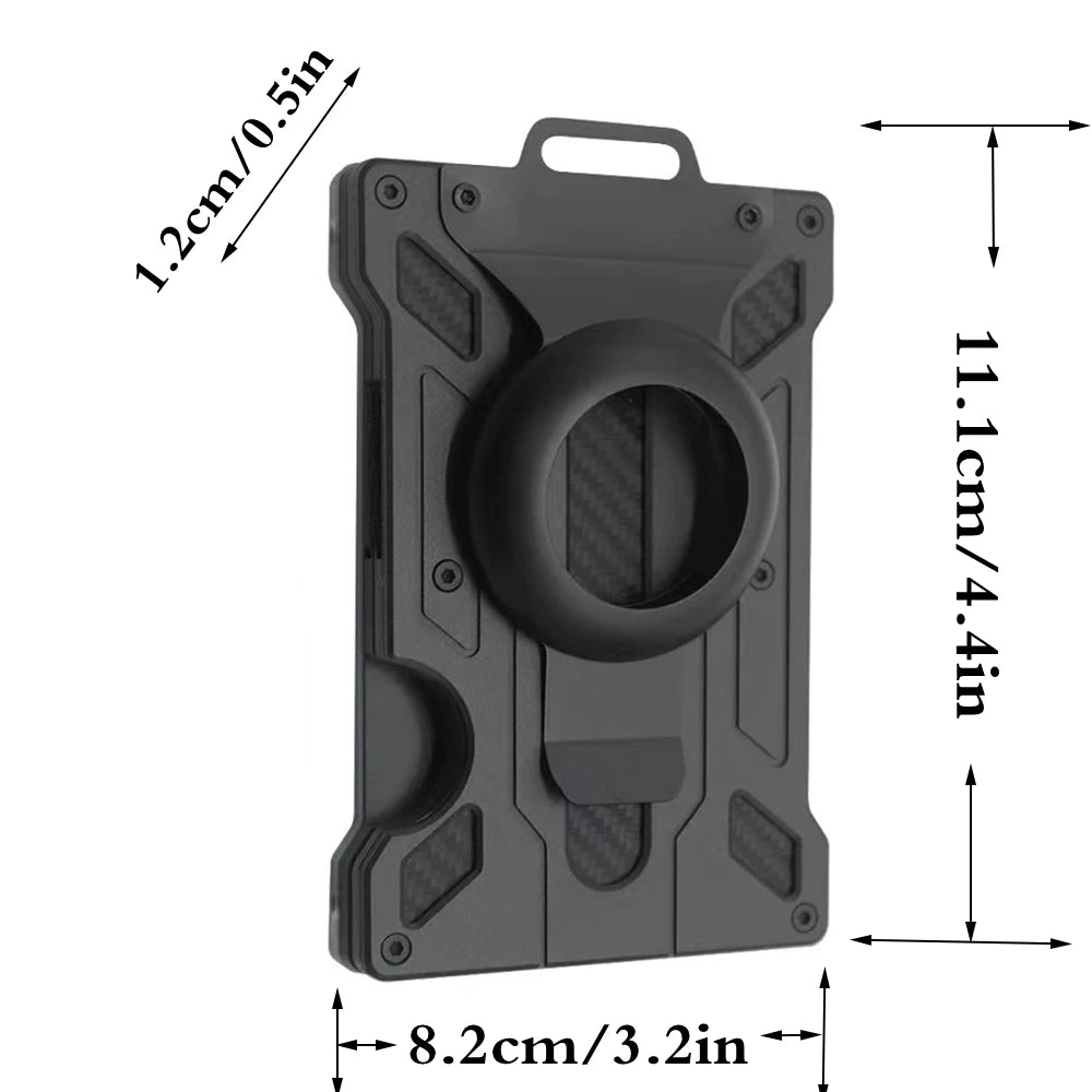 Men’s AirTag Wallet – Aluminum Money Clip Card Holder with Strap, Protective AirTag Carteira Masculina Billeteras