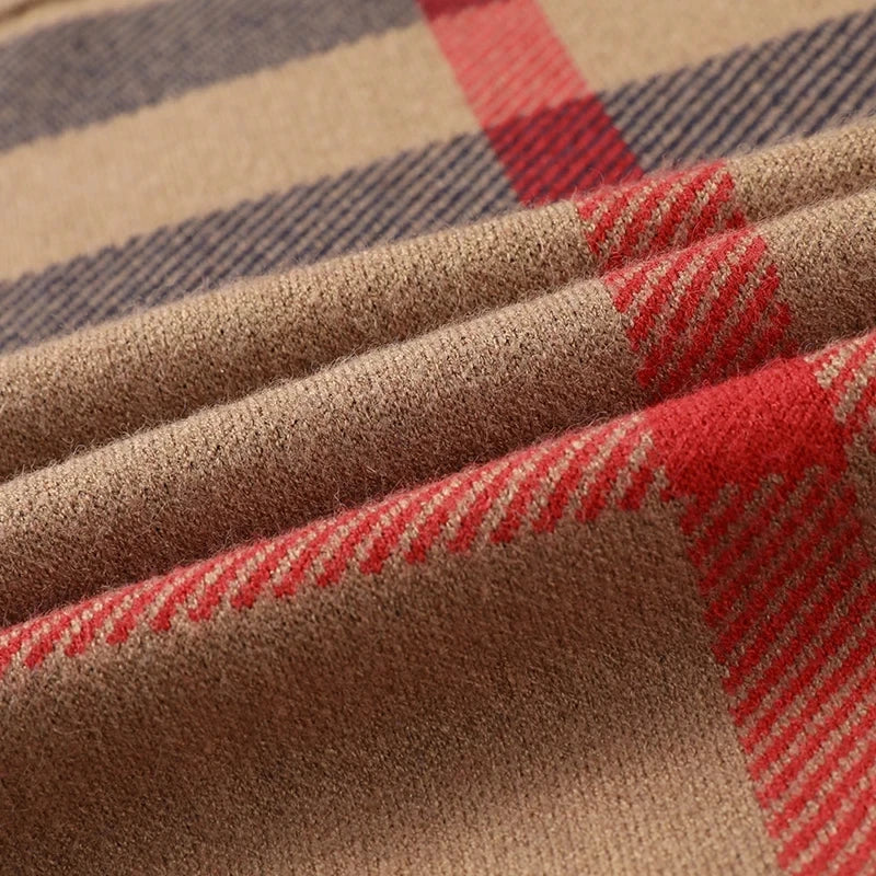 Luxury Men’s Knitted Wool Pullover – Autumn Winter O-Neck Striped British Casual Sweater