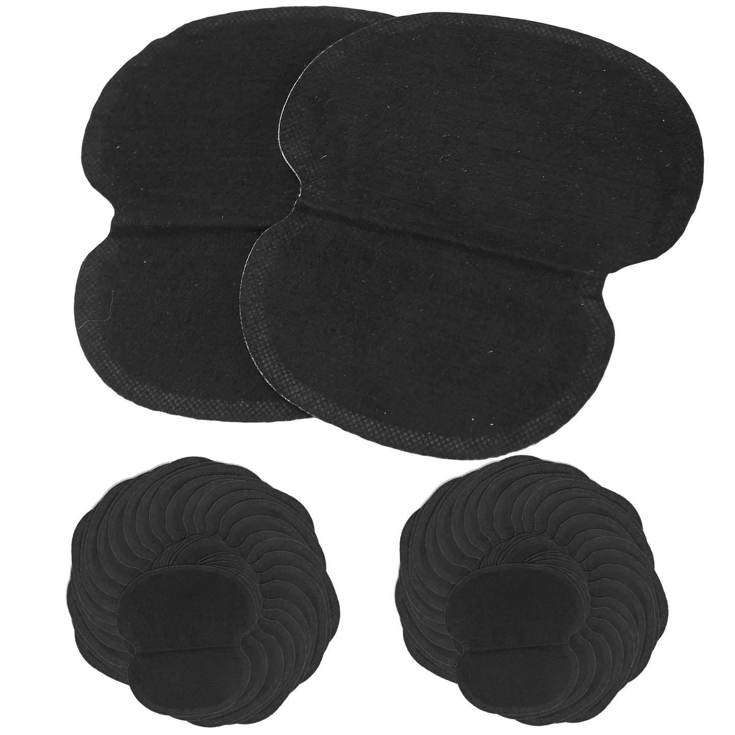 60pcs Underarm Sweat Pads – Non‑Woven Fabric Clothing Pads for Sweat Protection, Black