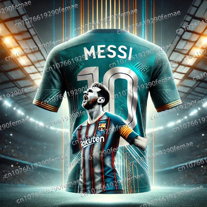Classic Messi #10 Men's Football Jersey – Breathable, Sweat-Wicking T-shirt for Matches & Training