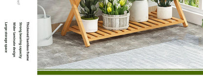 Nordic Wooden Plant Shelves - Indoor Flower Shelf for Living Room, Balcony, Garden Furniture, FYPS