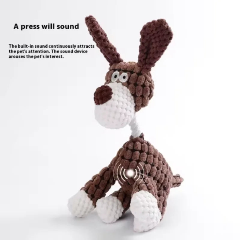 Squeaky Plush Bone Dog Toy - Puppy Teething, Chew & Molar Training Toy for Interactive Playtime