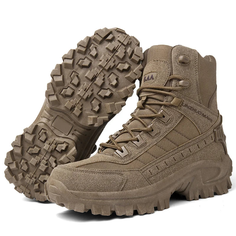 Men's Tactical Hiking Boots - Shock-Absorbing Non-Slip Desert Boots for Winter Outdoor Camping & Trekking