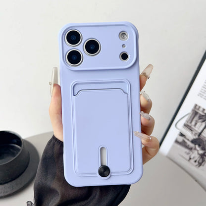 Push Card Wallet Phone Case with Card Slot Holder, Soft TPU Credit Card Cover for iPhone 17, 16, 15, 14, 13, 12, 11 Pro Max, Air, Plus & Mini