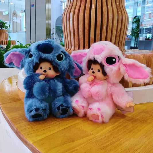 Disney 20cm Monchhichi Transform Plush – Stitch, Mickey, Totoro & Kiki Kawaii Stuffed Doll Kids Gift