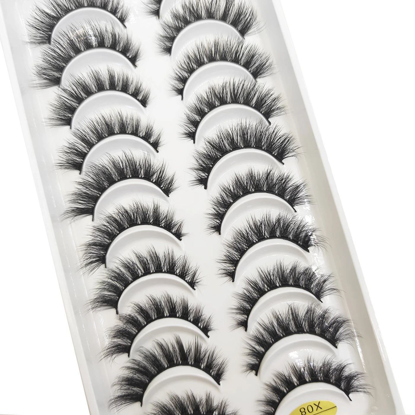 10 Pairs 3D Mink False Eyelashes – Soft Natural Cross Messy Dense Lash Extensions Makeup