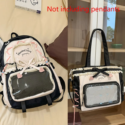 Women’s 2-Piece Backpack Set – Cute Lace Lightweight School Bag, Fashion Back-to-School Bookbag for Girls
