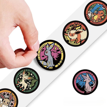 500/1000PCS Pokémon Pikachu Roll Stickers – Waterproof Cartoon Decals for Scrapbooking, Luggage, Phone & Gift Decoration