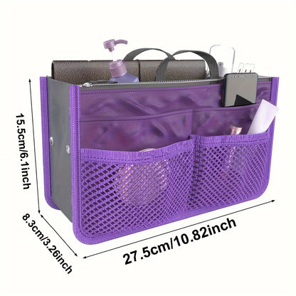 Multifunctional Bi-Fold Storage Bag - Large Capacity Double Zipper Makeup & Toiletry Organizer