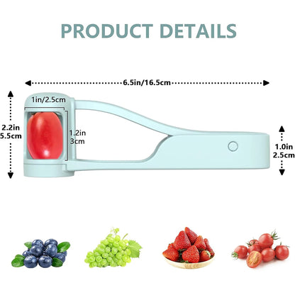 Grape Cutter Slicer for Toddlers - One Second Fruit Quarter Slicer for Grapes Cherry Tomatoes Strawberries Kitchen Safety Gadget