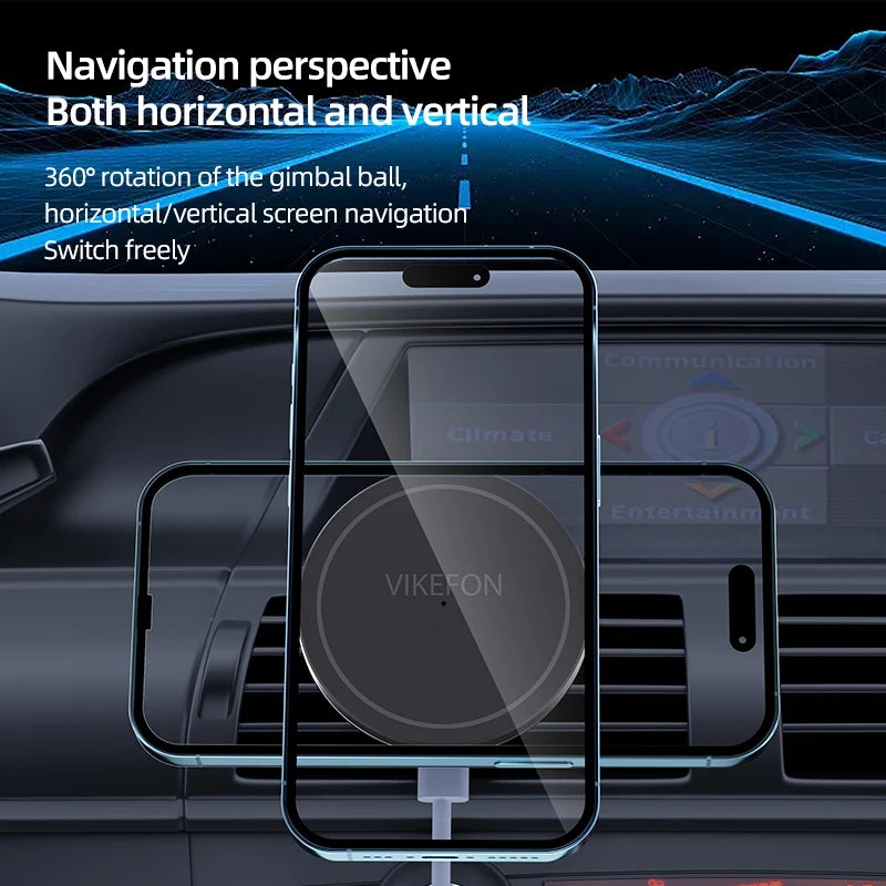 30W Magnetic Wireless Car Charger Stand – Fast Air Vent Mount for iPhone 15/14/13/12 Pro Max/Mini