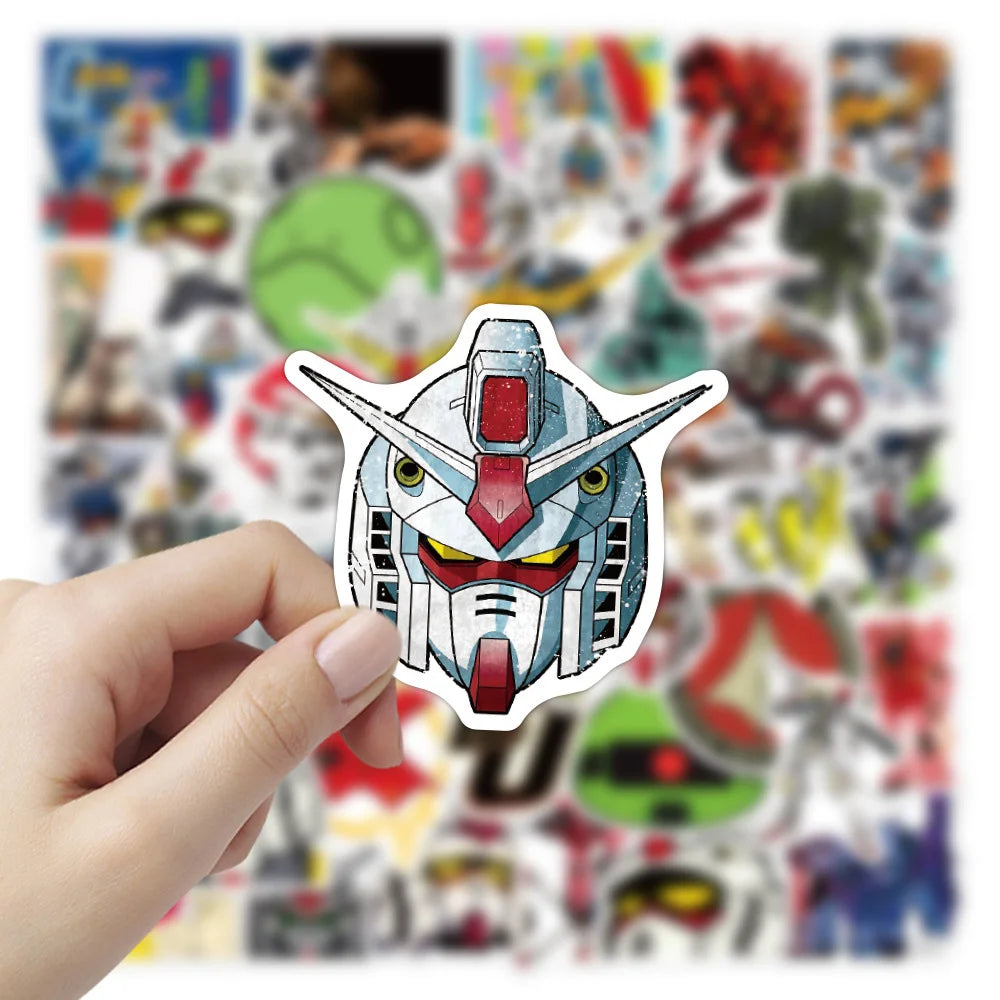 GUNDAM Anime Stickers - 10/30/50-Piece Cartoon Sticker Pack for DIY Crafts, Phone Cases, Stationery and Kids’ Gifts