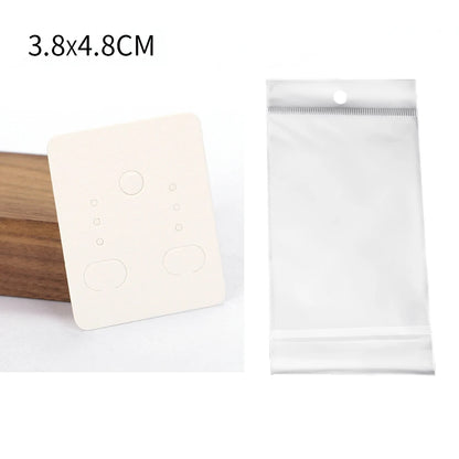 50 Sets Earring & Necklace Display Cards with Self-Seal Kraft Paper Bags – DIY Jewelry Packaging