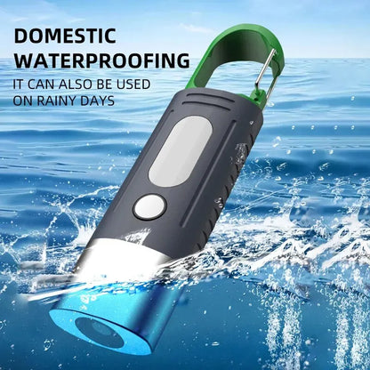 Mini High-Power LED Flashlight – 3-LED Telescopic Zoom Waterproof Camping Light with Side Lampshade