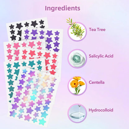1680-Count Star-Shaped Pimple Patches - Multicolor Acne and Blemish Cover Stickers for Daily Facial Skincare